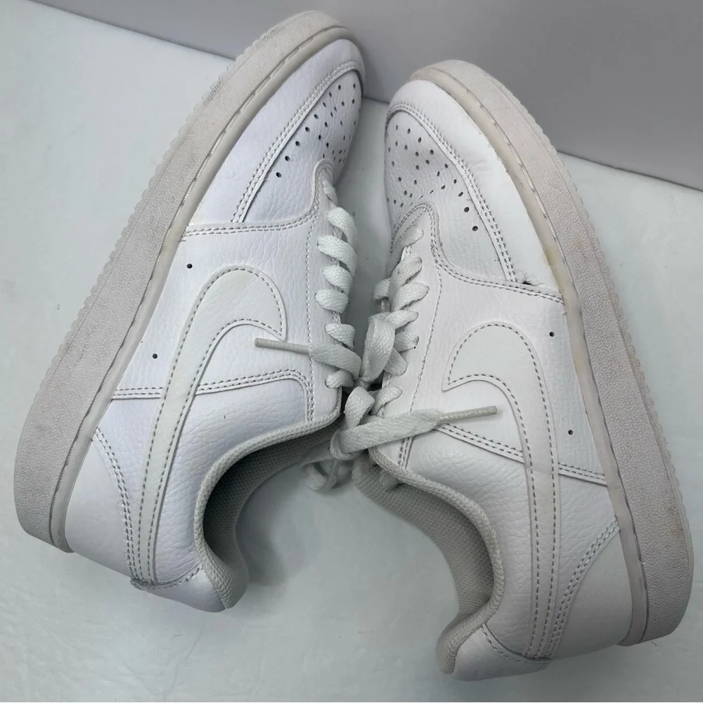 Nike Unisex White Sneakers Laced-Up Court Visio. low Size 7